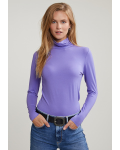 Purple basic roll neck T-shirt