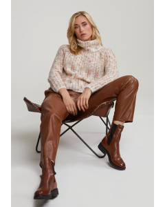 Brown vegan leather pants