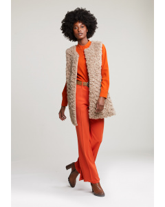 Oranje klassieke broek met zijsplit