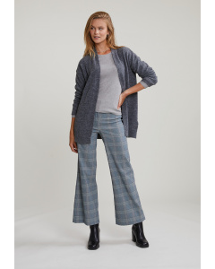 Pantalon classique carreaux gris/rose