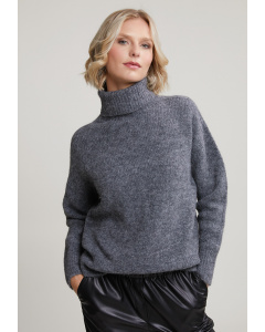 Grey mock neck sweater long sleeves
