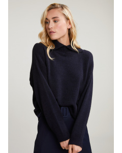 Pull col montant manches longues navy