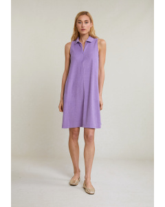 Purple sponge polo sleeveless dress