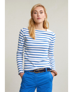 Off white/blue striped T-shirt long sleeves