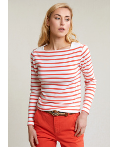 Off white/orange striped T-shirt long sleeves