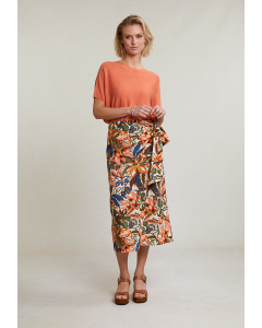 Multi floral envelope skirt