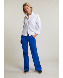 Pantalon droit stretch bleu