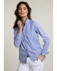 Blauw/wit gestreepte blouse lange mouwen