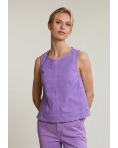 Purple sleeveless top back zipper
