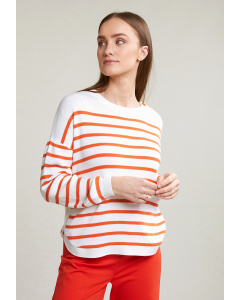Off white/orange striped sweater long sleeves