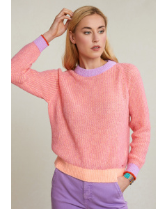 Pink/purple crew neck sweater long sleeves