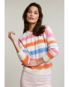 Multi striped alpaca-virgin wool sweater