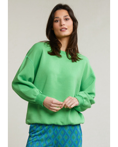 Pull polaire col rond vert