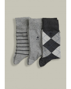 Cotton socks 3-pack granite mix