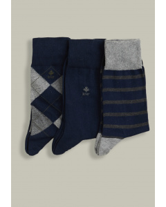 Cotton socks 3-pack navy