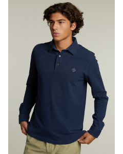Custom fit cotton polo french blue mix