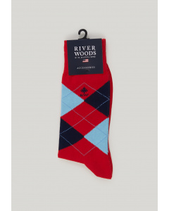 Cotton argyle socks red