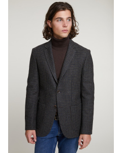 Checked virgin wool-cashmere blazer multi