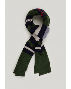 Striped wool-cashmere scarf table mountain for men