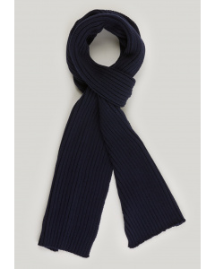 Ribbed cotton scarf dark navy for men