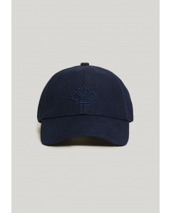Cotton-linen cap dark navy