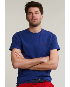 Custom fit basic pima cotton crew neck T-shirt royal blue