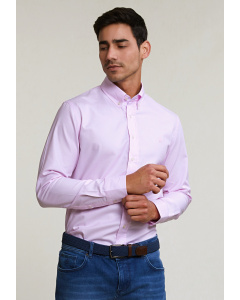 Custom fit uni cotton shirt pink