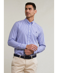 Custom fit striped shirt blue/white