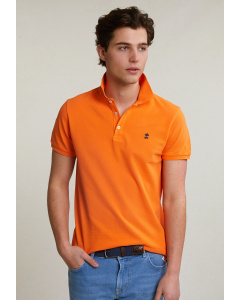 Custom fit basic pima cotton polo electric orange