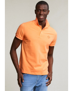Custom fit sporty polo neon orange