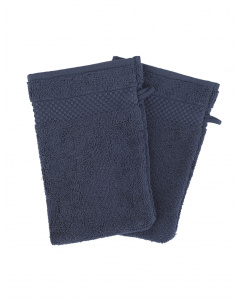 Set of two washing gloves in dark blue