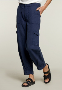Blue cropped cargo pants