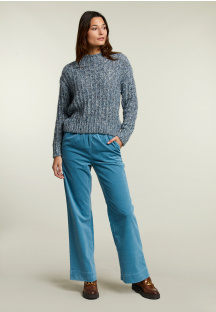 Light blue velvet pants elastic band