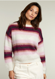 Multi striped crew neck sweater