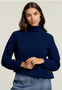 Blue mock neck sweater