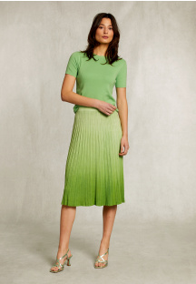 Green gradient midi skirt