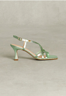 Green sandals with straps