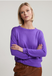 Pull boxy col rond violet
