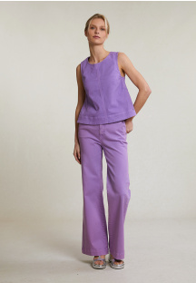 Pantalon classique stretch violet