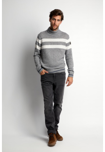 Slim fit trui in twee kleuren in grijs