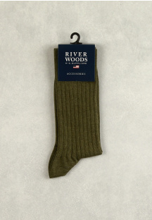 Geribbelde katoenen sokken khaki mix